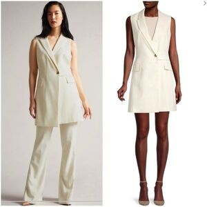 TED BAKER Preppy Formal Structured Joannid Sleeveless Blazer Dress Sz 3 (US 8/M)